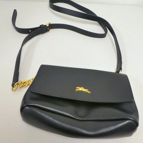 Longchamp Honore Rosato black leather crossbody bag htf NWT - Picture 5 of 8